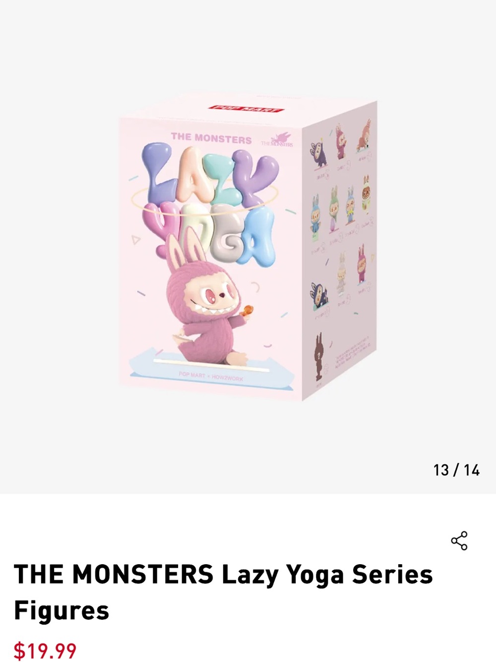 THE MONSTERS Pink Lazy Yoga Series Kids Toy Figure